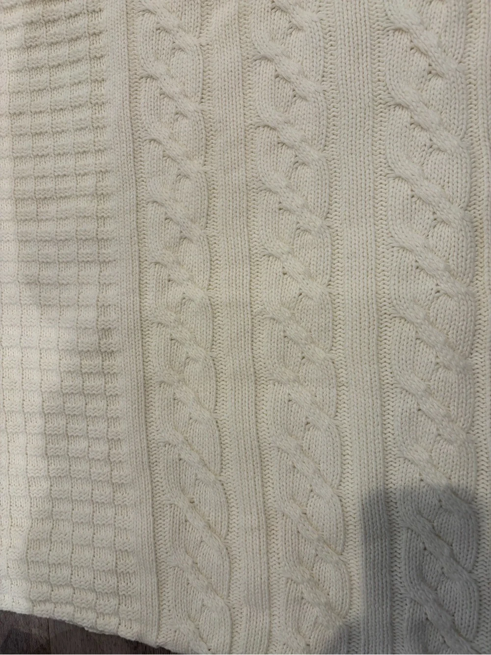 Pottery Barn Chunky Cream Cable Knit Colossal Hand Knit Pillow Cover 26